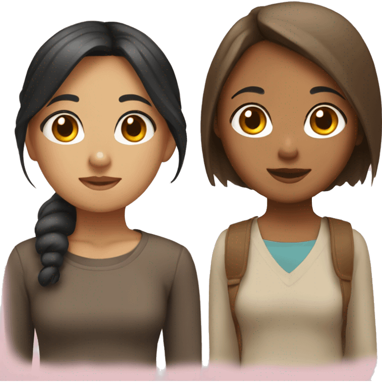 asian girl and brown girl emoji