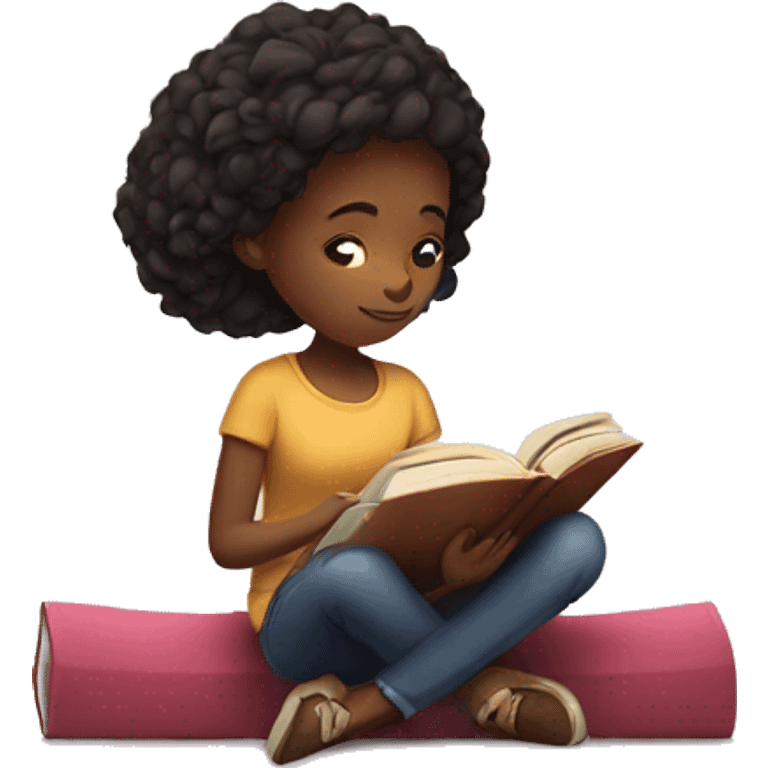 Girl reading book emoji