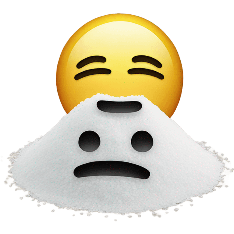 happy emoji with a pile of salt emoji