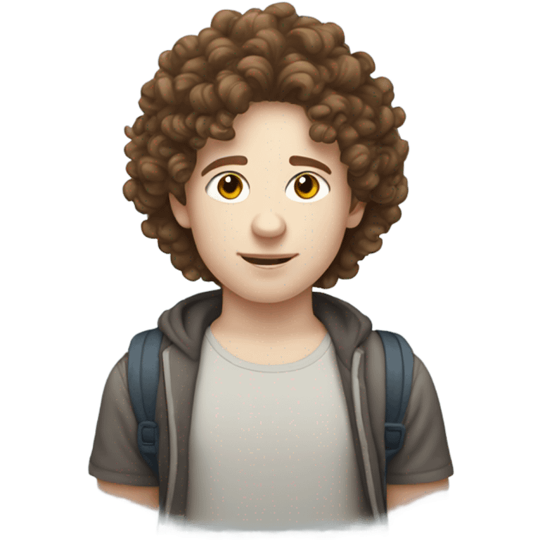 diabetic boy with brown curly hair and pale skin emoji