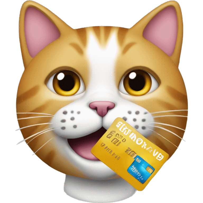 Cat with credit card in mouth emoji