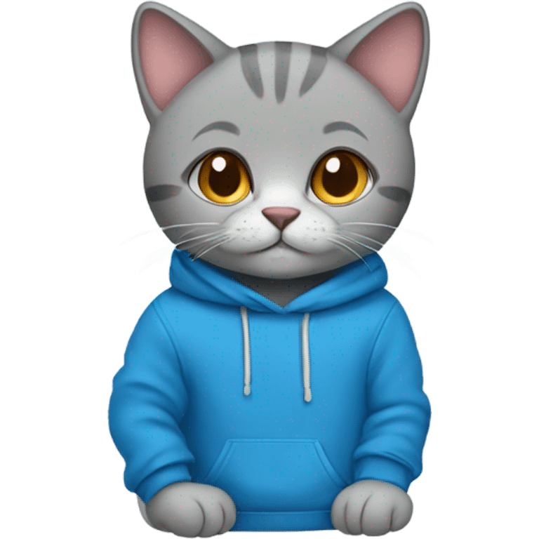 Cat wearing a blue sweatshirt  emoji