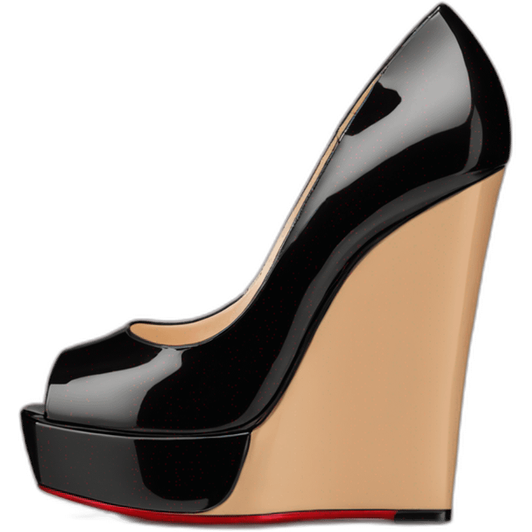 WEDGE LOUBOUTIN black PATENT emoji