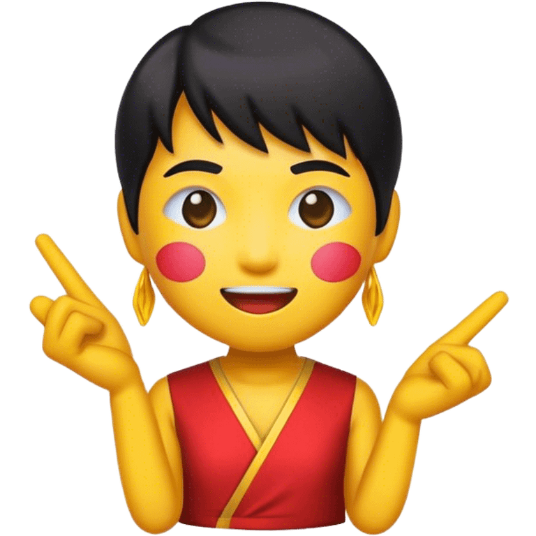 Cinematic Realistic V-pop Music Pop Culture Emoji, showcasing a modern, energetic representation of Vietnamese pop culture rendered with vivid textures and dynamic, colorful lighting. emoji