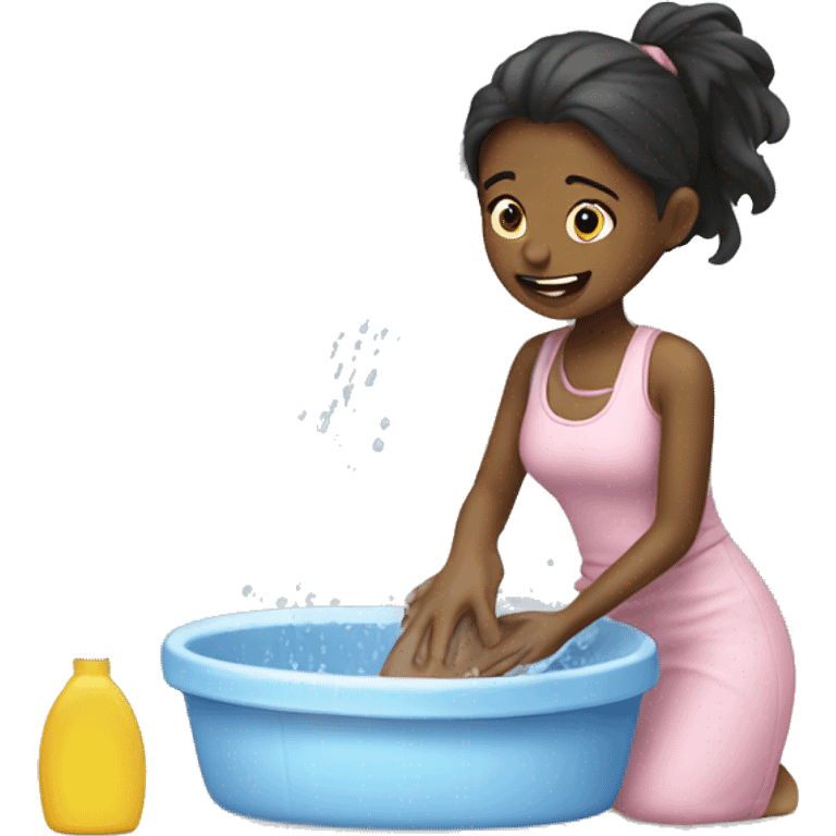 Girl washing her sole emoji