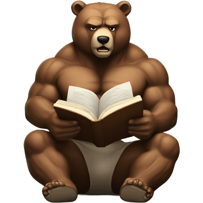 muscle bear reading emoji