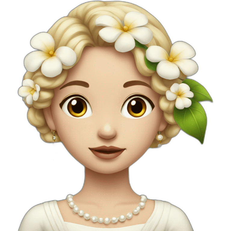 girl-with-pearl-earrings-painting holding flower emoji