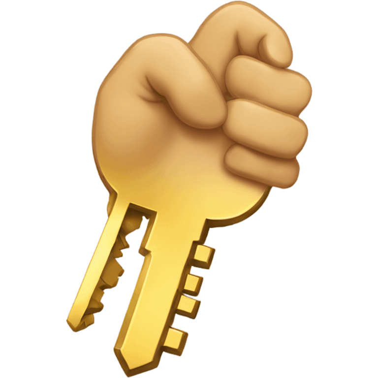 a light brown hand hovers giving some gold keys emoji