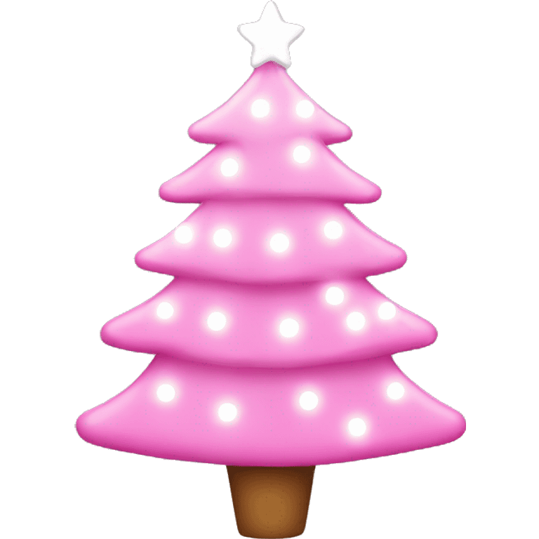 pink Christmas tree with white lights emoji