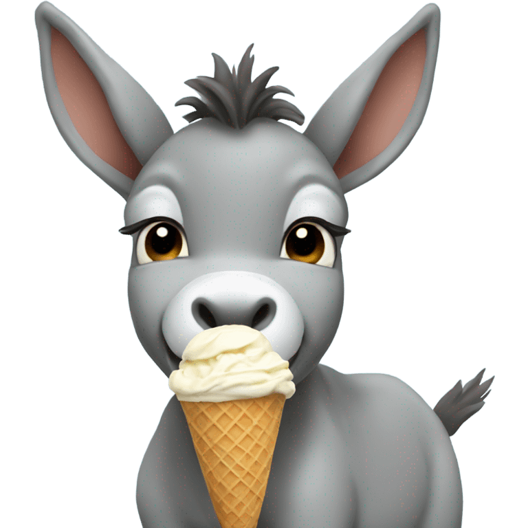 Baby donkey eating ice cream  emoji