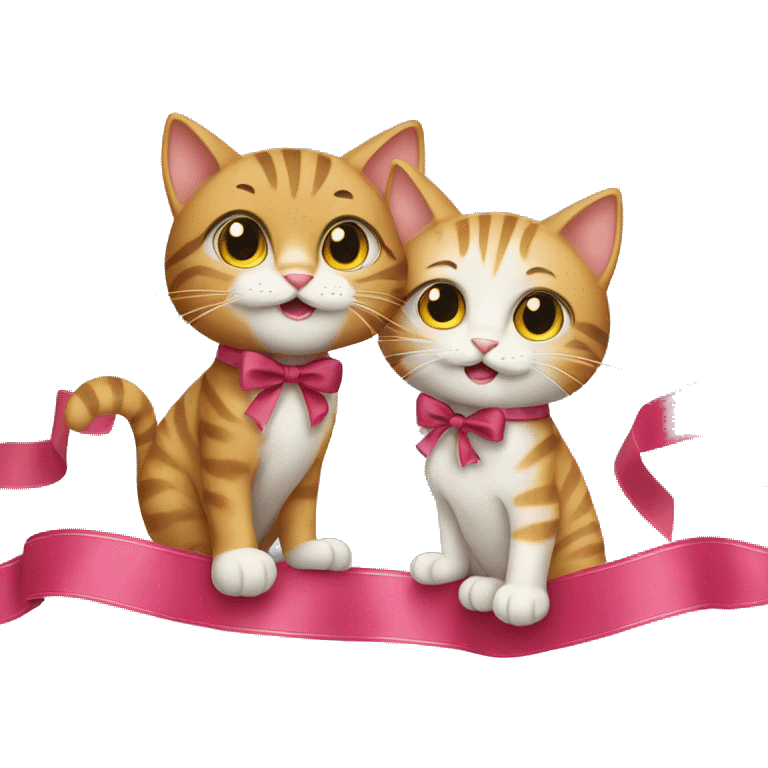 two cats at a ribbon cutting ceremony emoji