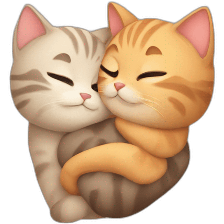 cute cat snuggeling boyfriend cat emoji