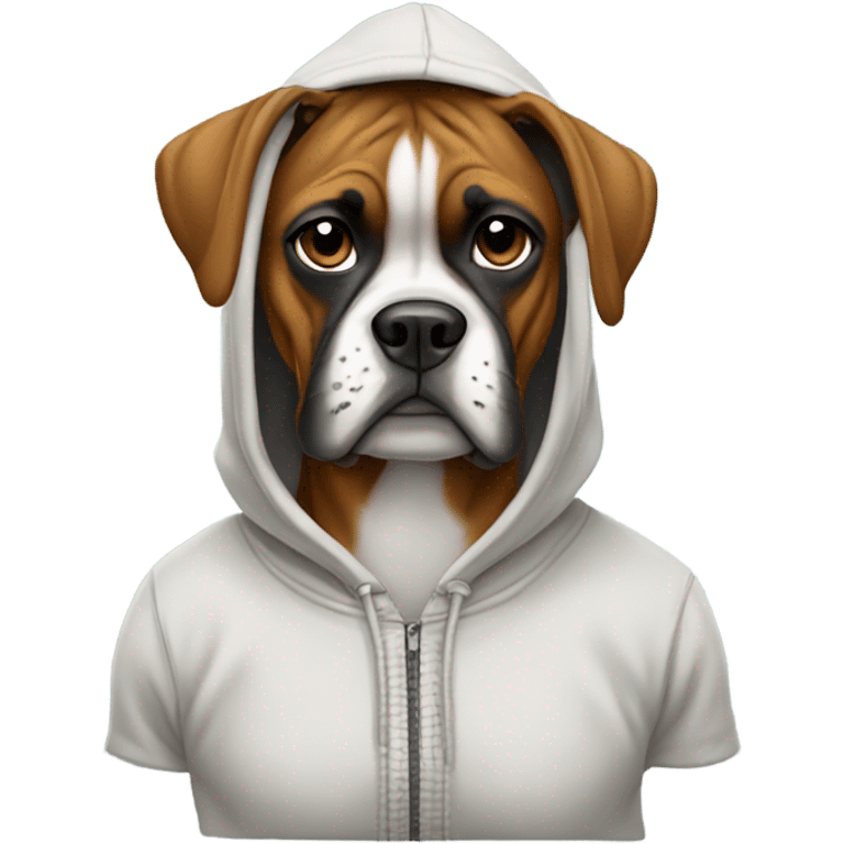 Boxer dog with hoodie  emoji