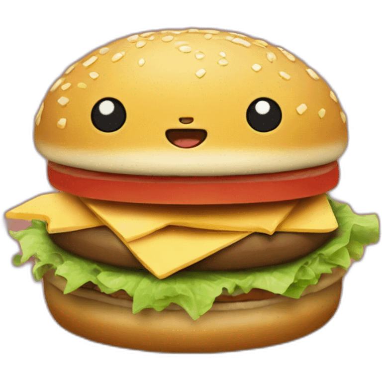 pokeman eating a hamburger emoji