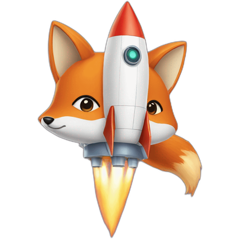 Fox on a rocket ship emoji