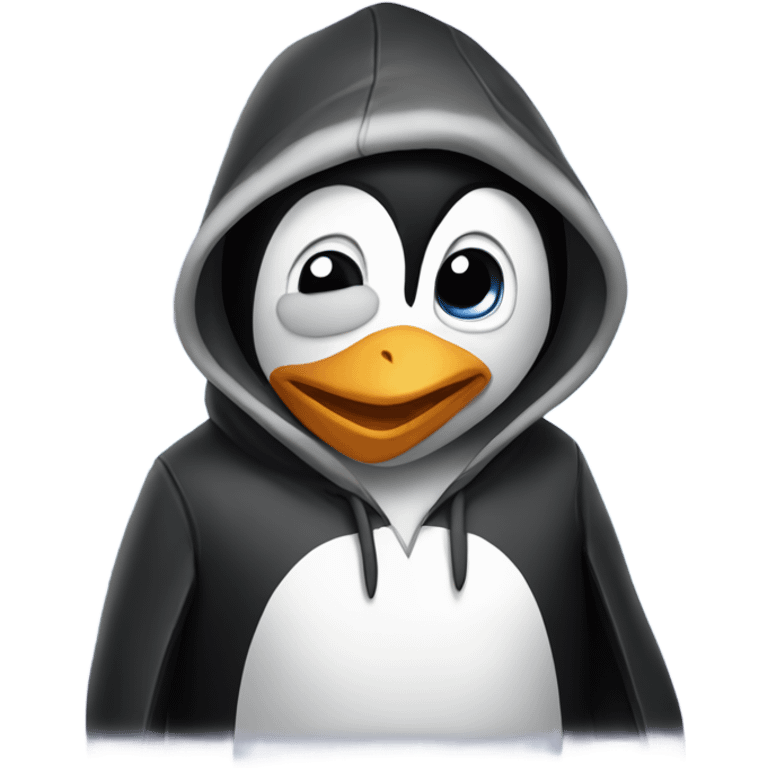 penguin wearing a hoodie emoji