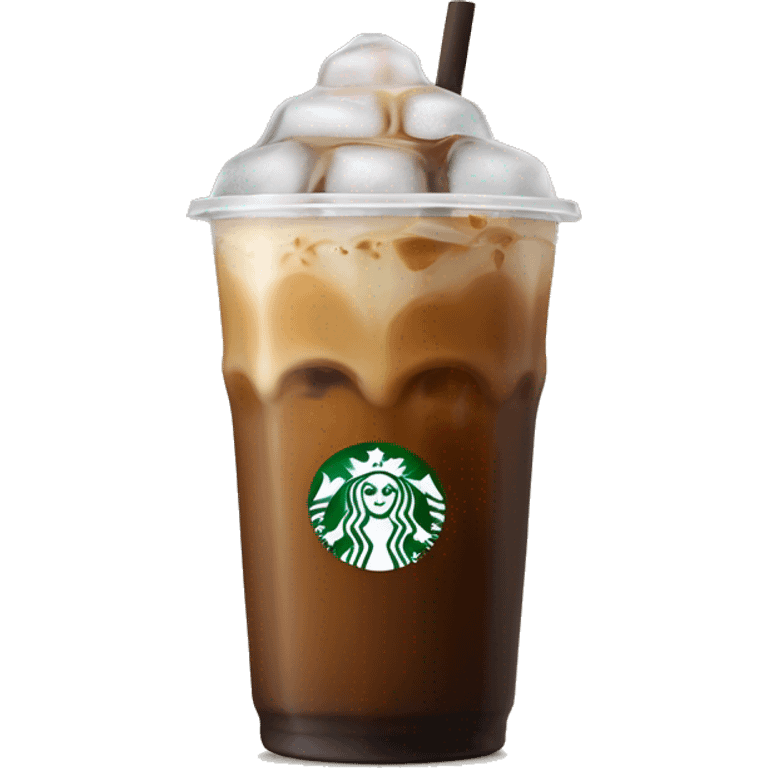 Starbuck ice coffee with ice cubes emoji