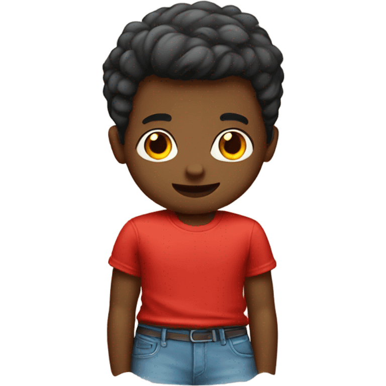 Red tshirt smart boy emoji