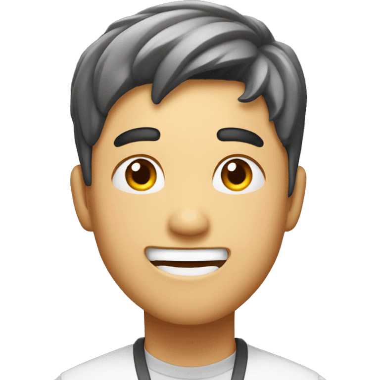 Smiling Korean Man have a surprised emoji