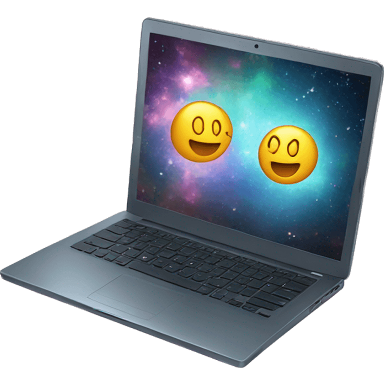 laptop and magic emoji