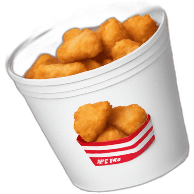 kfc bucket, nuggets inside, red and white lines emoji