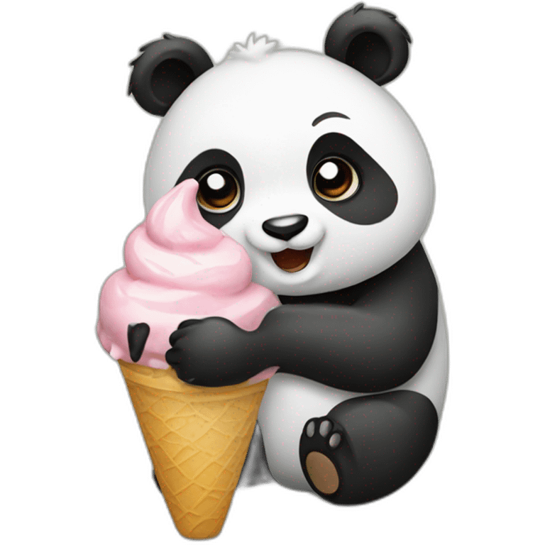 Panda eating ice cream  emoji