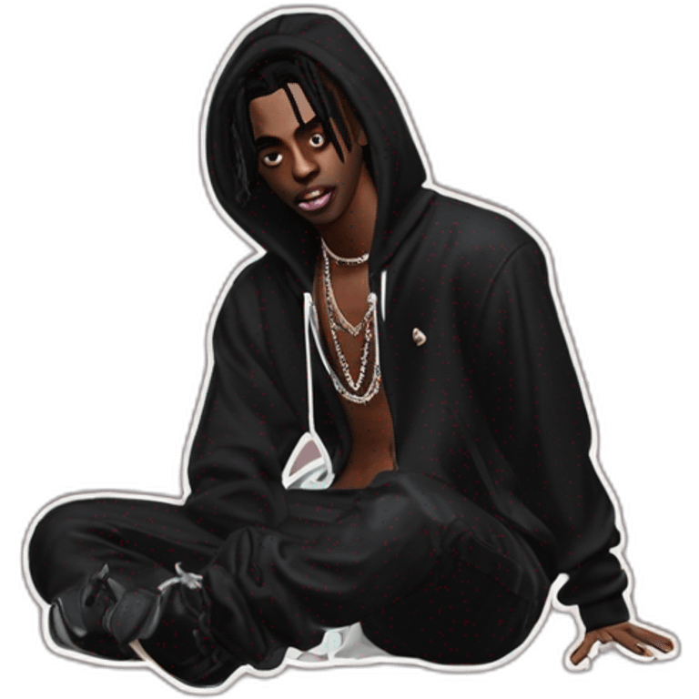 vamp playboi carti in Balenciaga and durag emoji