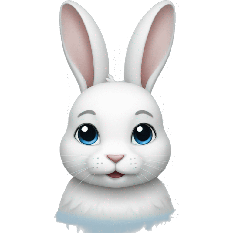 Lapin blanc au œils bleu emoji