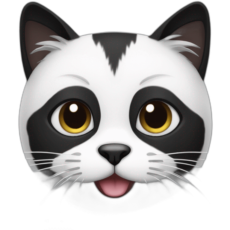 Black-and-white-cat-face emoji