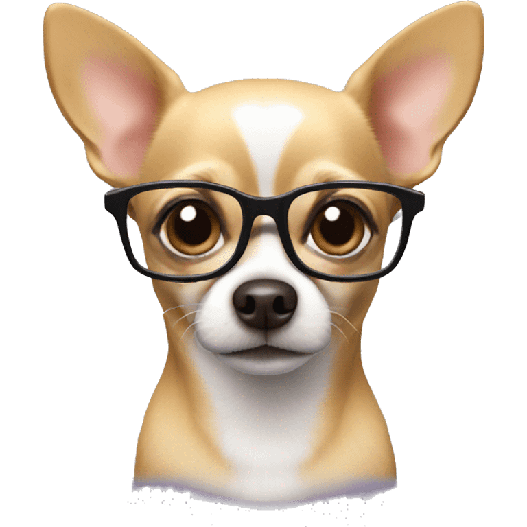 chihuahua with glasses learning emoji