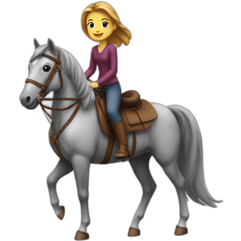 Fille sur un cheval emoji