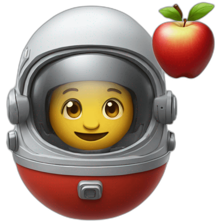 red apple wearing space helmet emoji