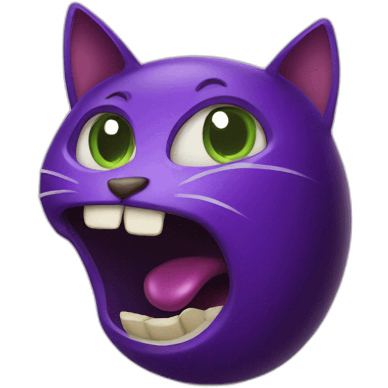 cat biting eggplant emoji