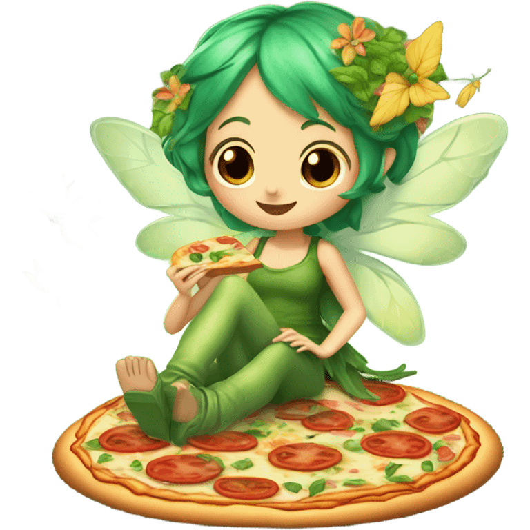 Pizza eating weed fairy emoji