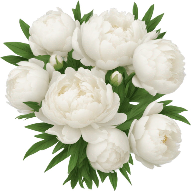 White peonies bouquet  emoji