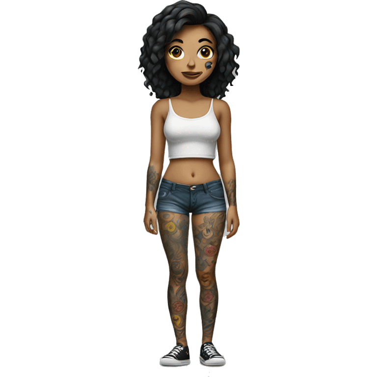 Full body Tattooed girl emoji