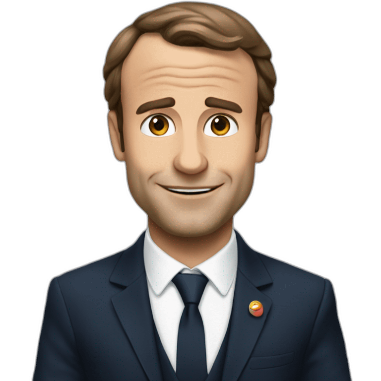 Macron qui fait un doigt emoji