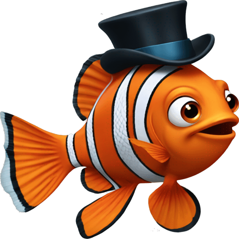 Nemo fish with tophat  emoji