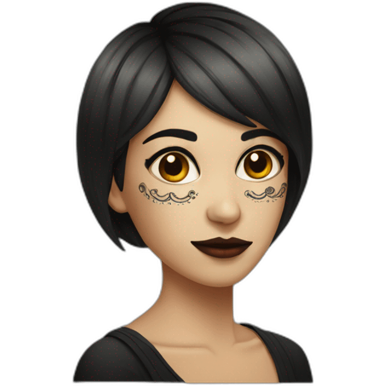 girl short hair dia de los muertos emoji