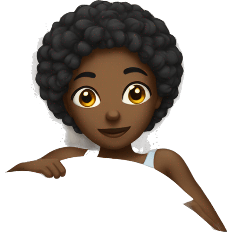 Black girl in bed  emoji