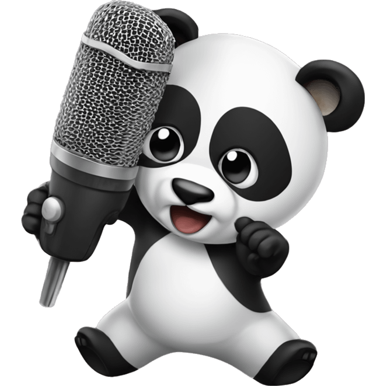 mic hitting panda emoji