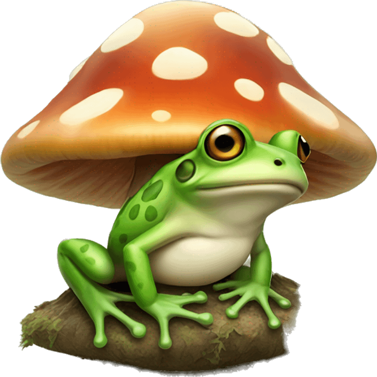 Frog on a mushroom emoji