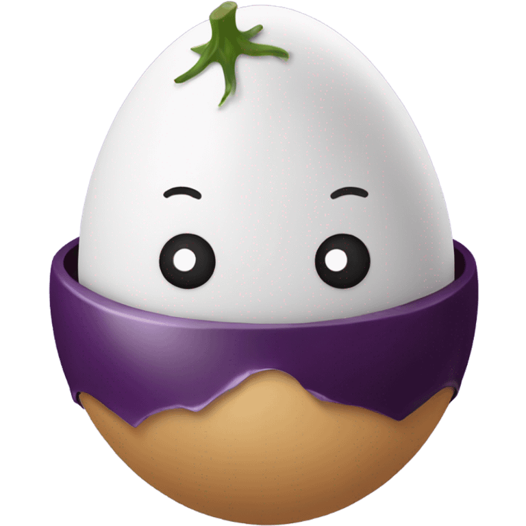 Egg with a eggplant emoji