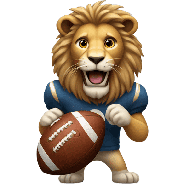 Lion holding a football emoji