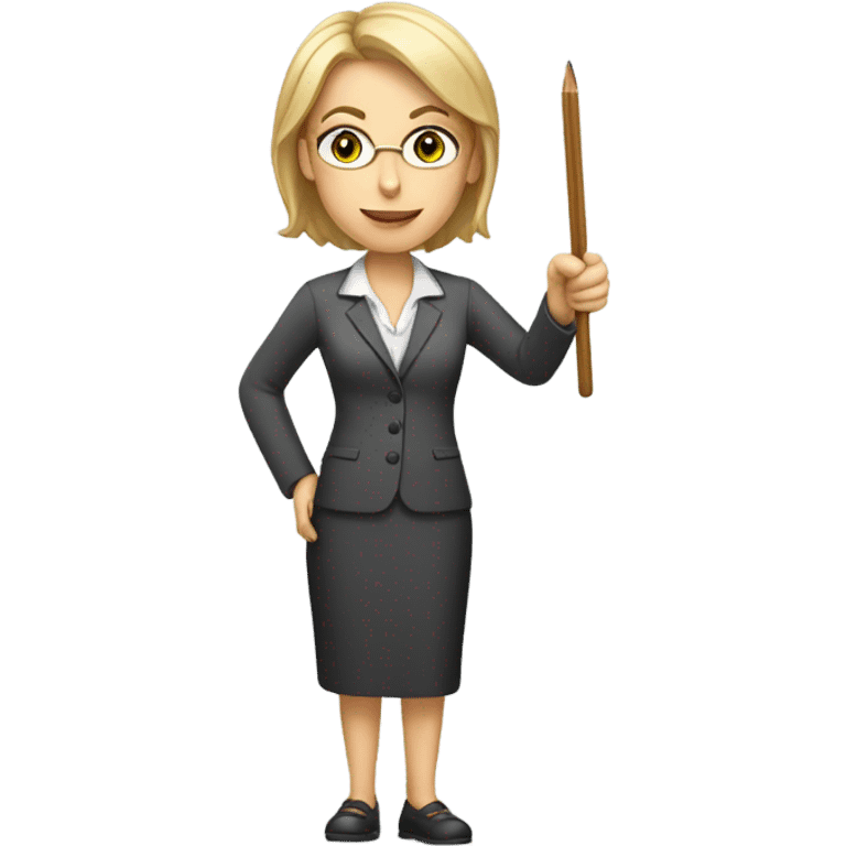 white Teacher woman with a pointer  emoji