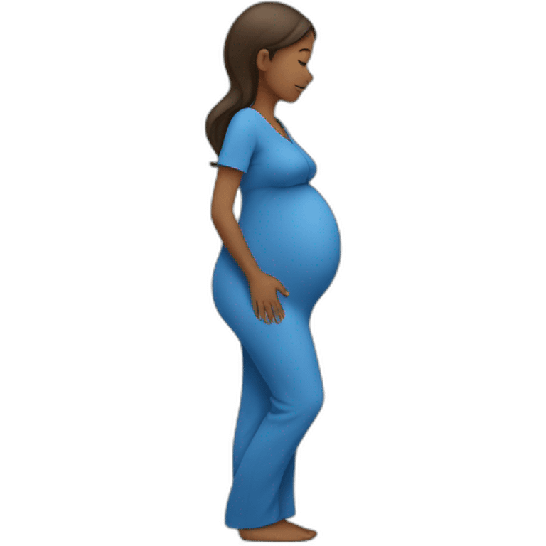 pregnant woman in blue emoji