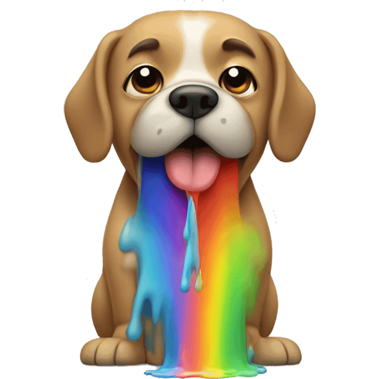 Dog vomiting rainbow emoji