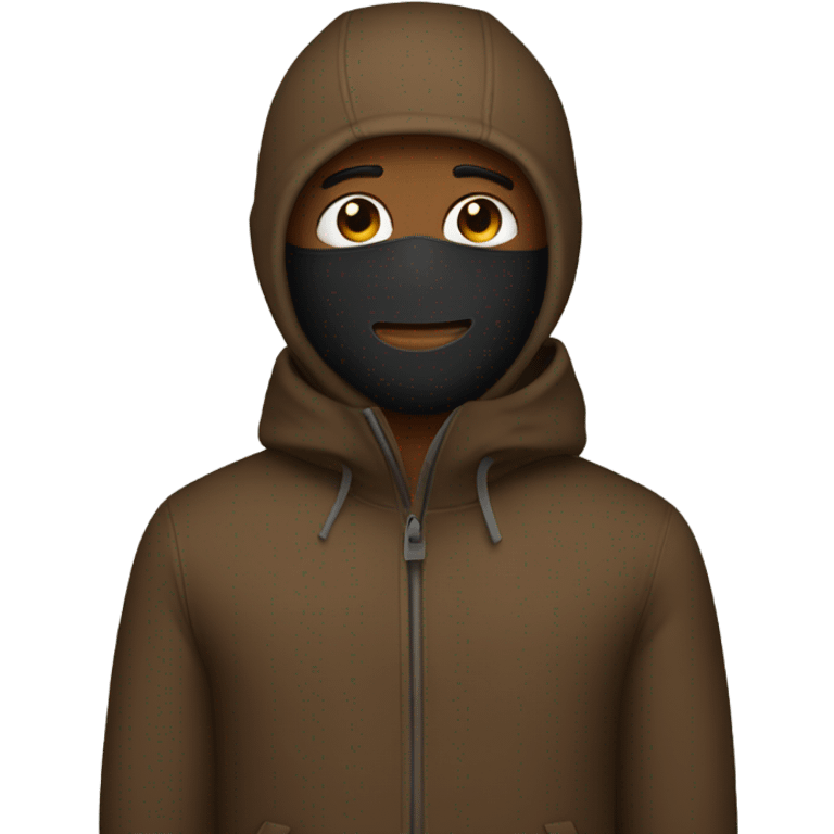 Brown male with a ski mask on emoji