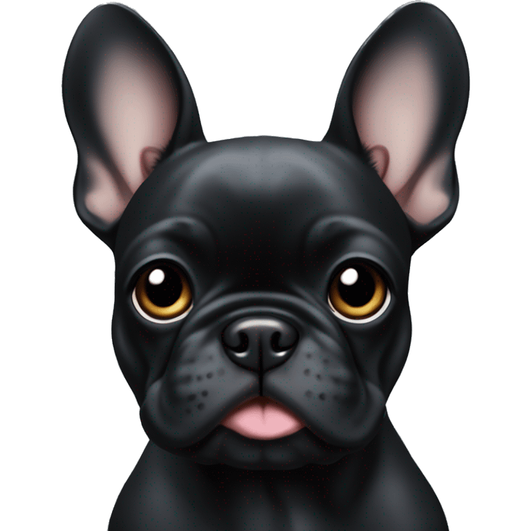 Solid black Frenchie puppu emoji