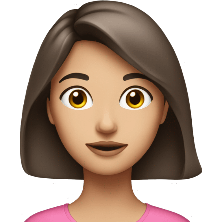 Brunette girl with pink top on  emoji